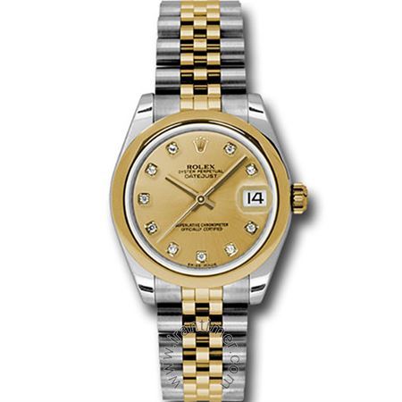 قیمت و خرید ساعت مچی زنانه رولکس(Rolex) مدل 178243 chdj Gold کلاسیک | اورجینال و اصلی