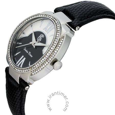 قیمت و خرید ساعت مچی زنانه سوئیس تایم(SWISS TIME) مدل ST 401-SSBlk/Wh.Bl کلاسیک فشن | اورجینال و اصلی